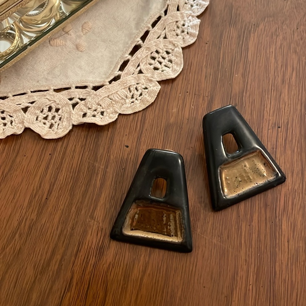 Vintage Geometric Ceramic Earrings